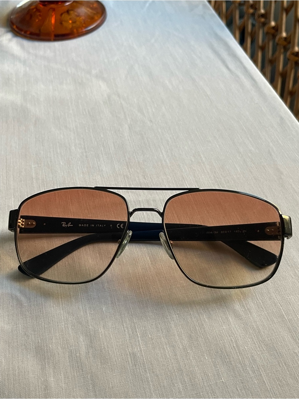 Ray Ban RB3663 Gunmetal Frame Blue Temple Gradient Lenses